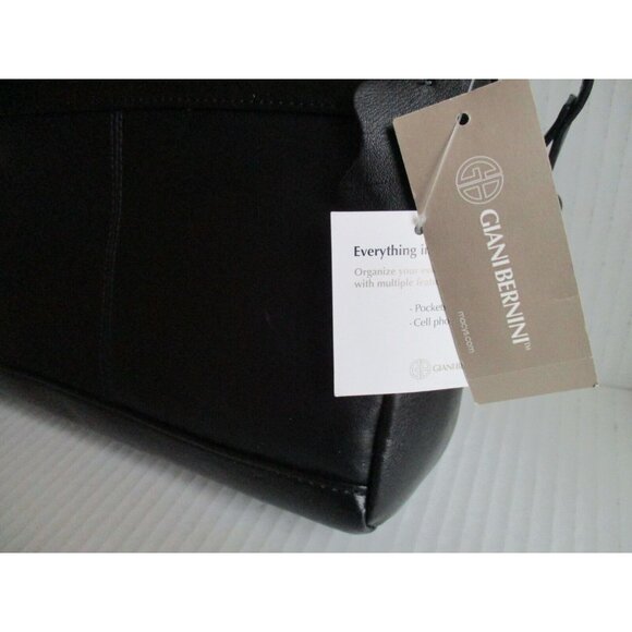 *Giani Bernini Black Leather Shoulder Bag 'Everything in its Place' - NWT - Picture 3 of 8